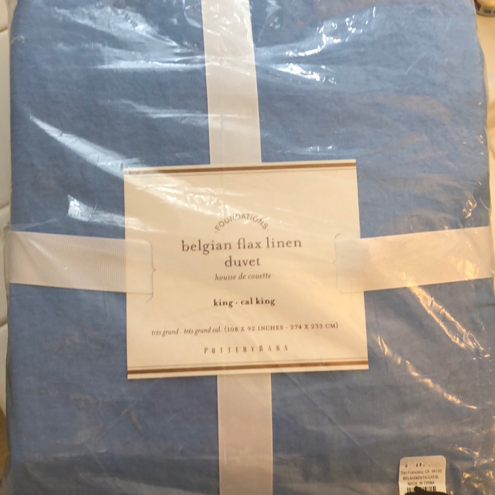 NEW Pottery Barn King Linen Duvet Cover
